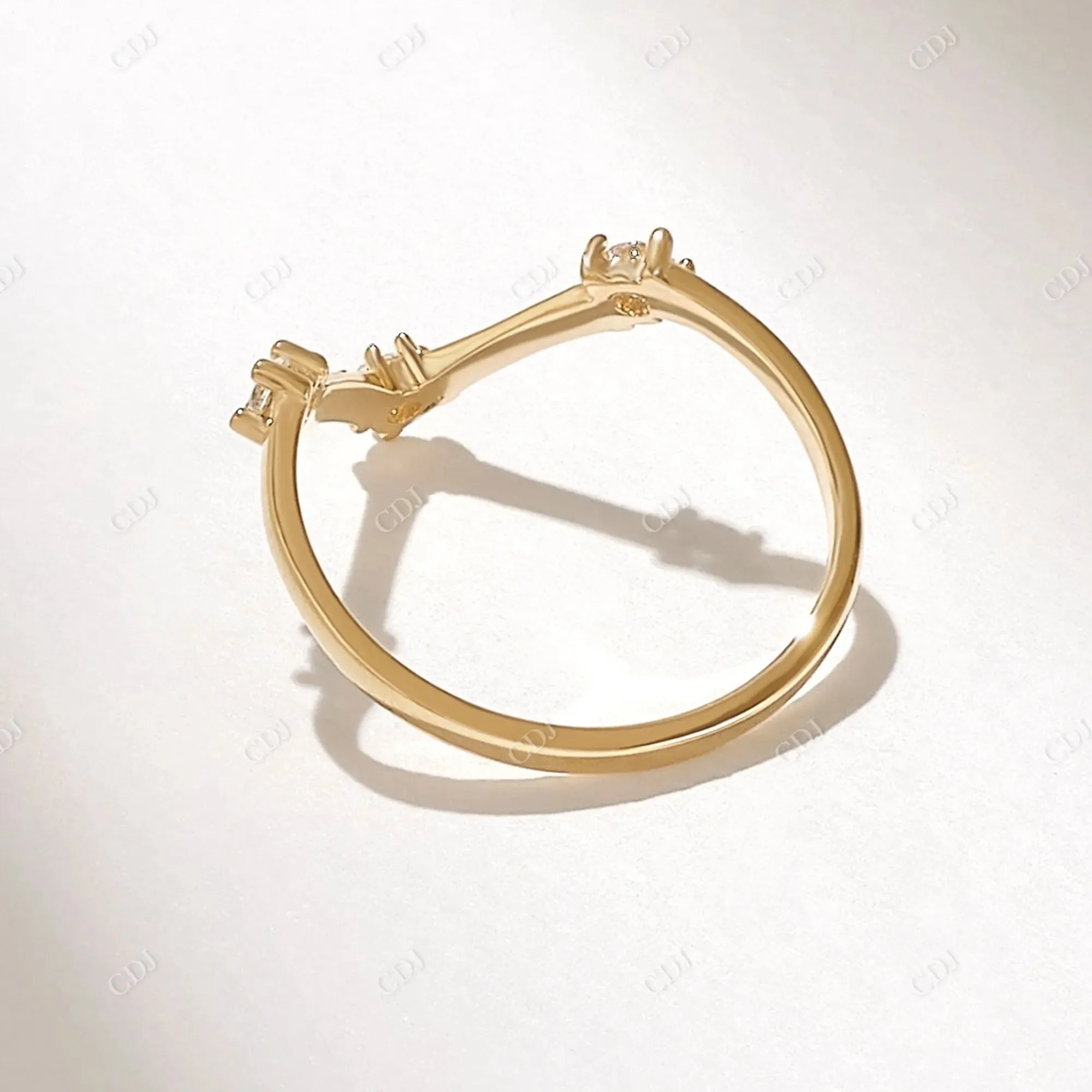 0.18CTW Diamond V Shape Wedding Band