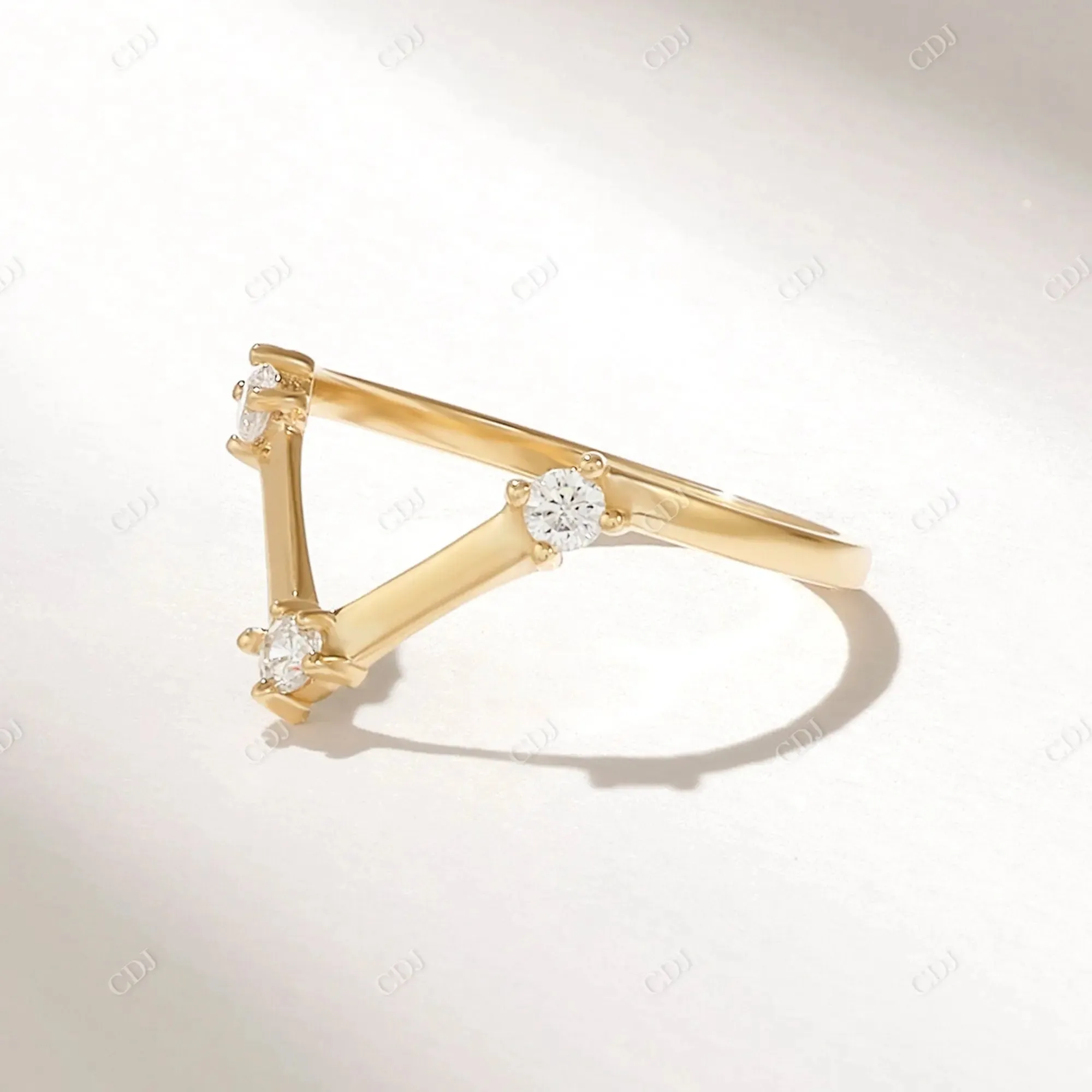 0.18CTW Diamond V Shape Wedding Band