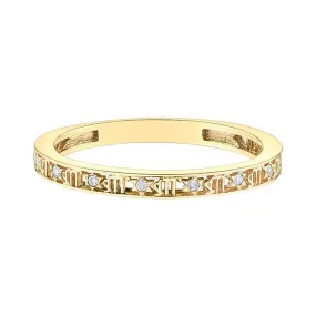 10ct Gold & Diamond Virgo Zodiac Ring