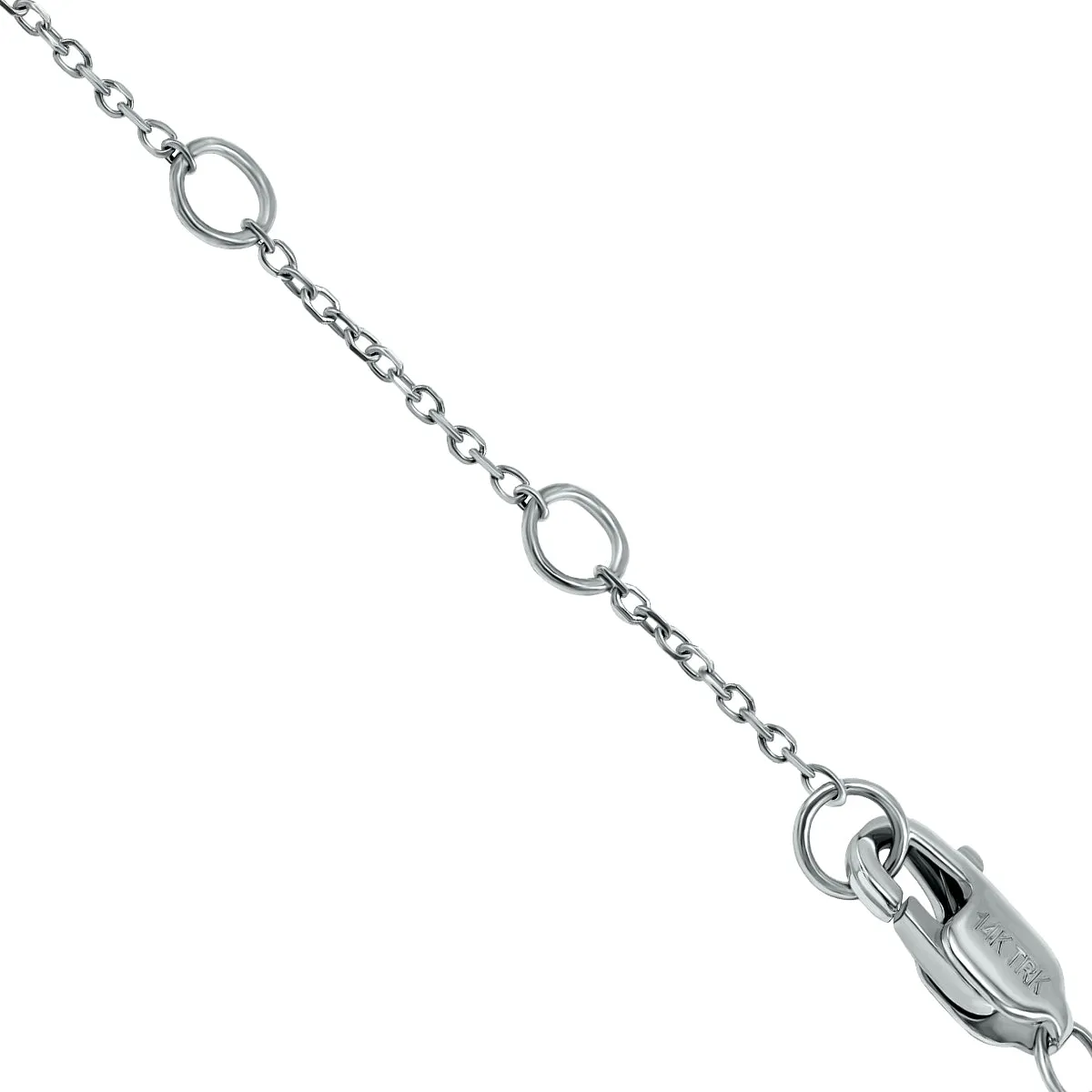 1/4 Carat TW Bezel Set Genuine Diamond Station Bracelet in 14K White Gold