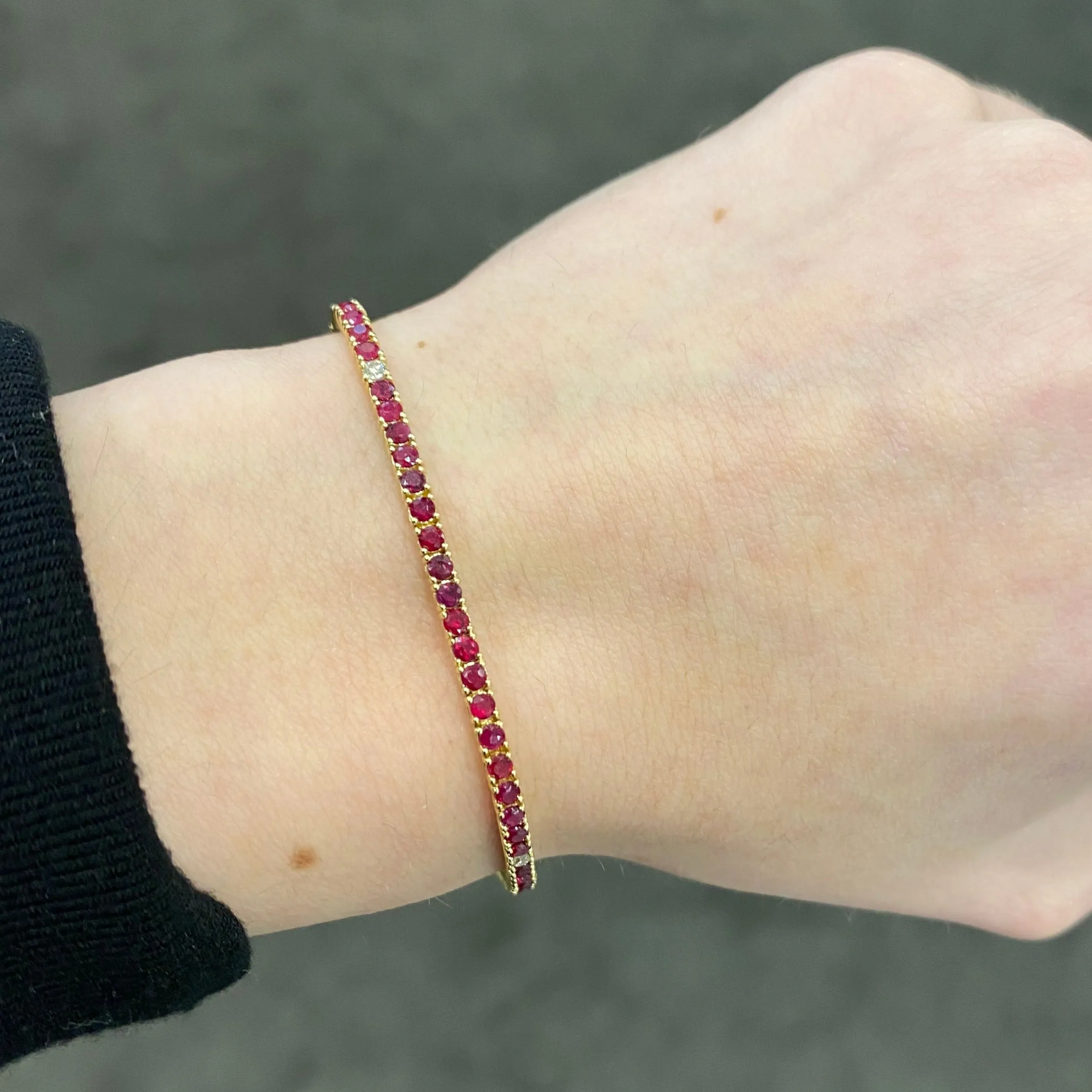 14K GOLD DIAMOND AND RUBY ELLIE TENNIS BRACELET