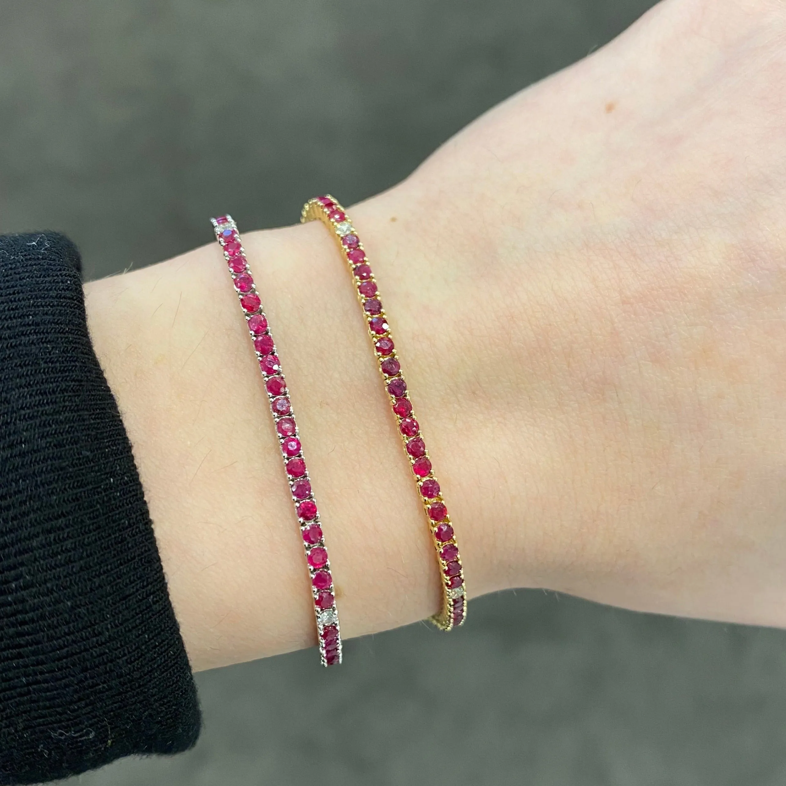 14K GOLD DIAMOND AND RUBY ELLIE TENNIS BRACELET