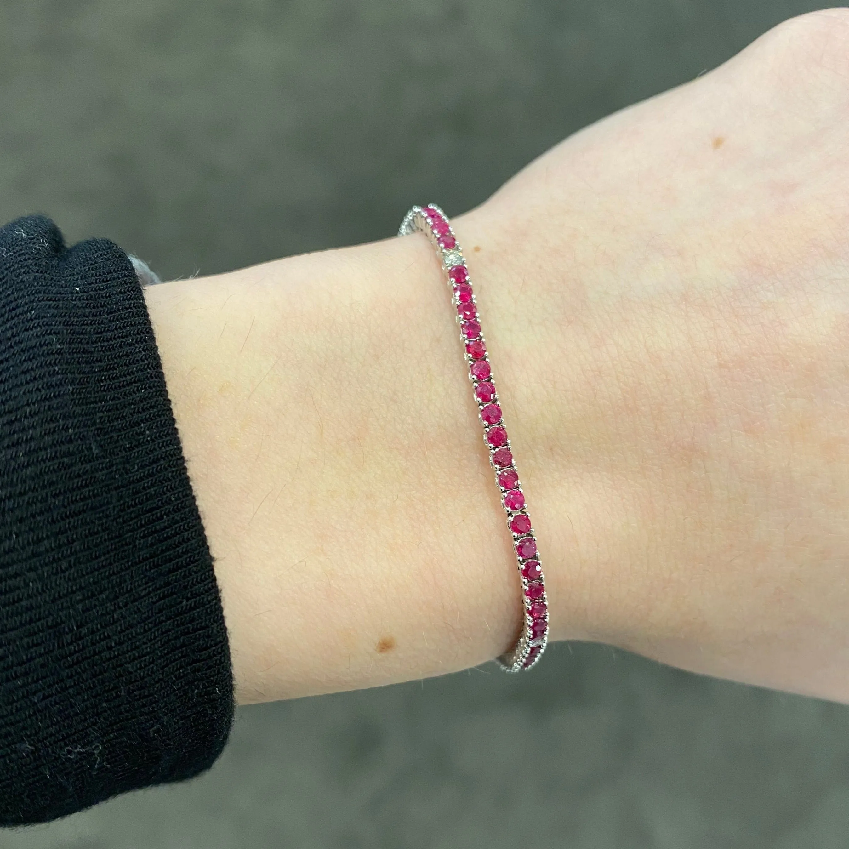 14K GOLD DIAMOND AND RUBY ELLIE TENNIS BRACELET