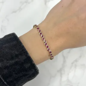 14K GOLD RUBY MINI LUCY HEART BRACELET