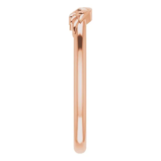 14K Rose Gold Stackable Angel Wings Ring
