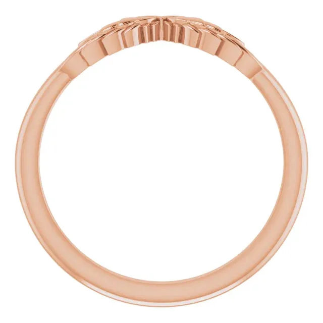 14K Rose Gold Stackable Angel Wings Ring