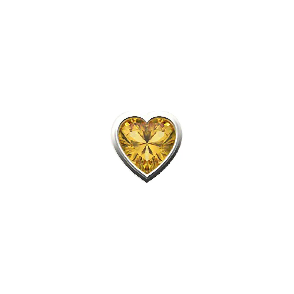 14k Skinny Yellow Heart Charm (white)
