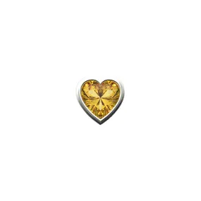 14k Skinny Yellow Heart Charm (white)