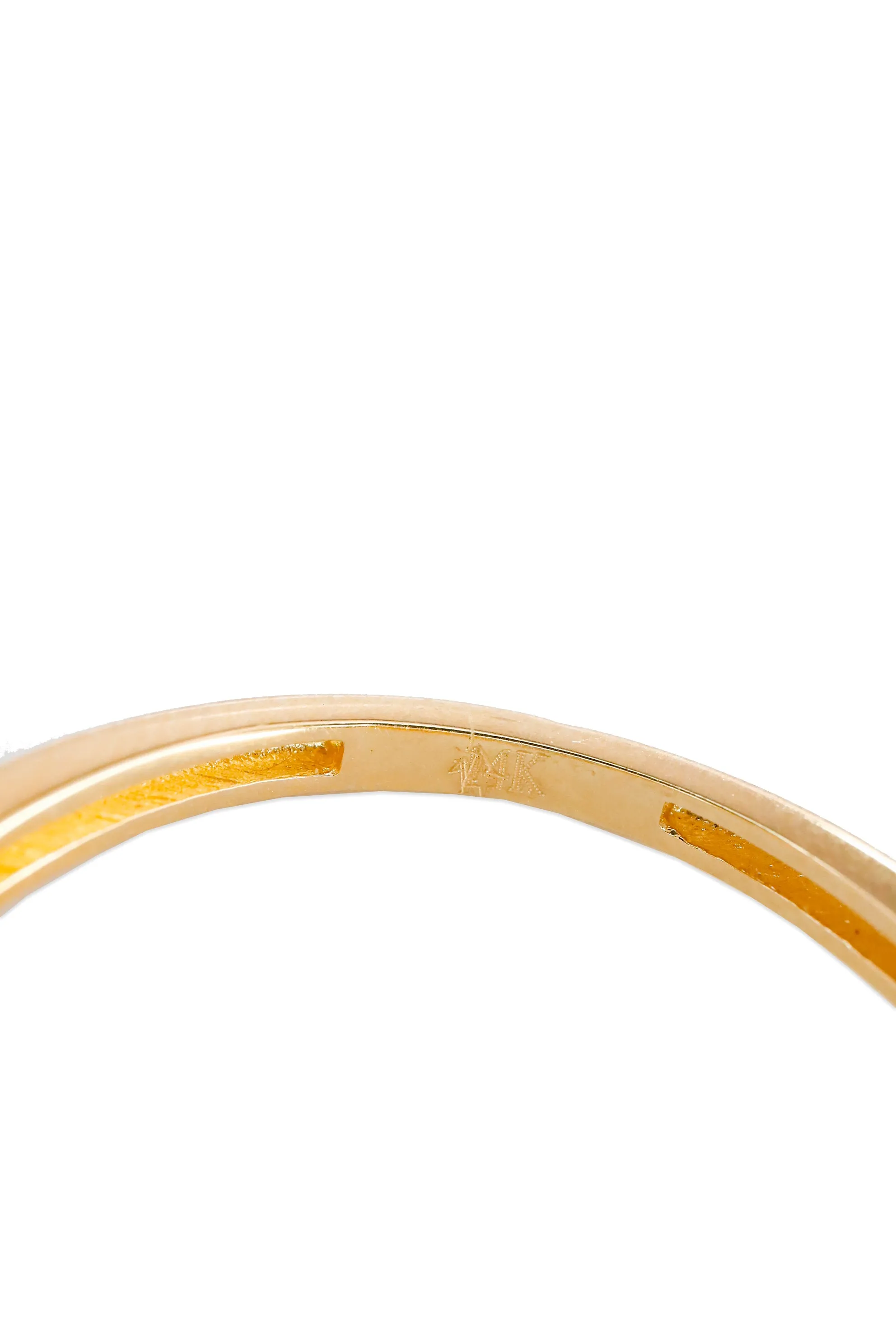 14K Solid Gold Name Tag Chain Stackable Dainty Ring