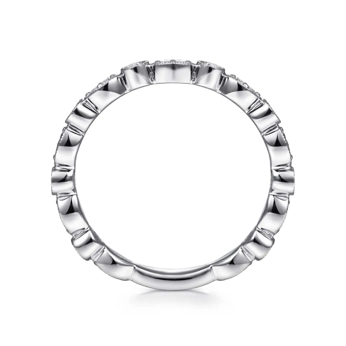 14K White Gold Marquise and Round Station Diamond Ring - LR5701W45JJ