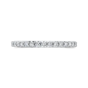 14K White Gold Round Diamond Half Eternity Wedding Band