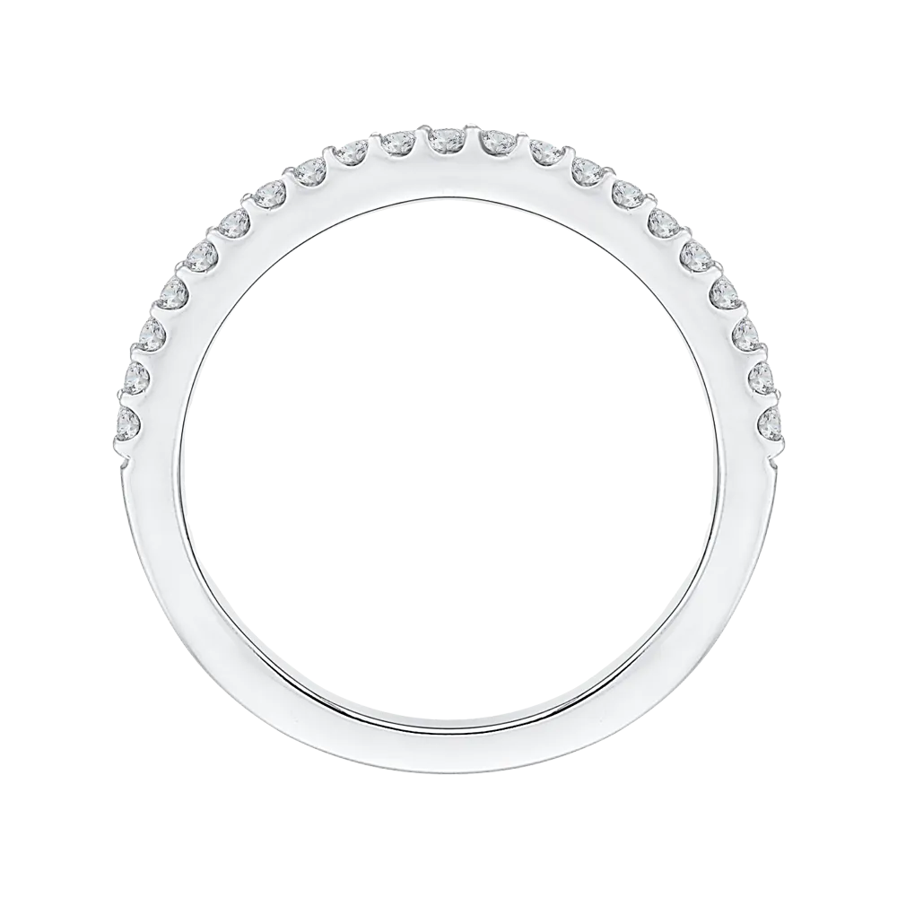 14K White Gold Round Diamond Half Eternity Wedding Band