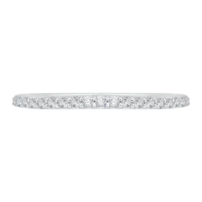 14K White Gold Round Diamond Half Eternity Wedding Band