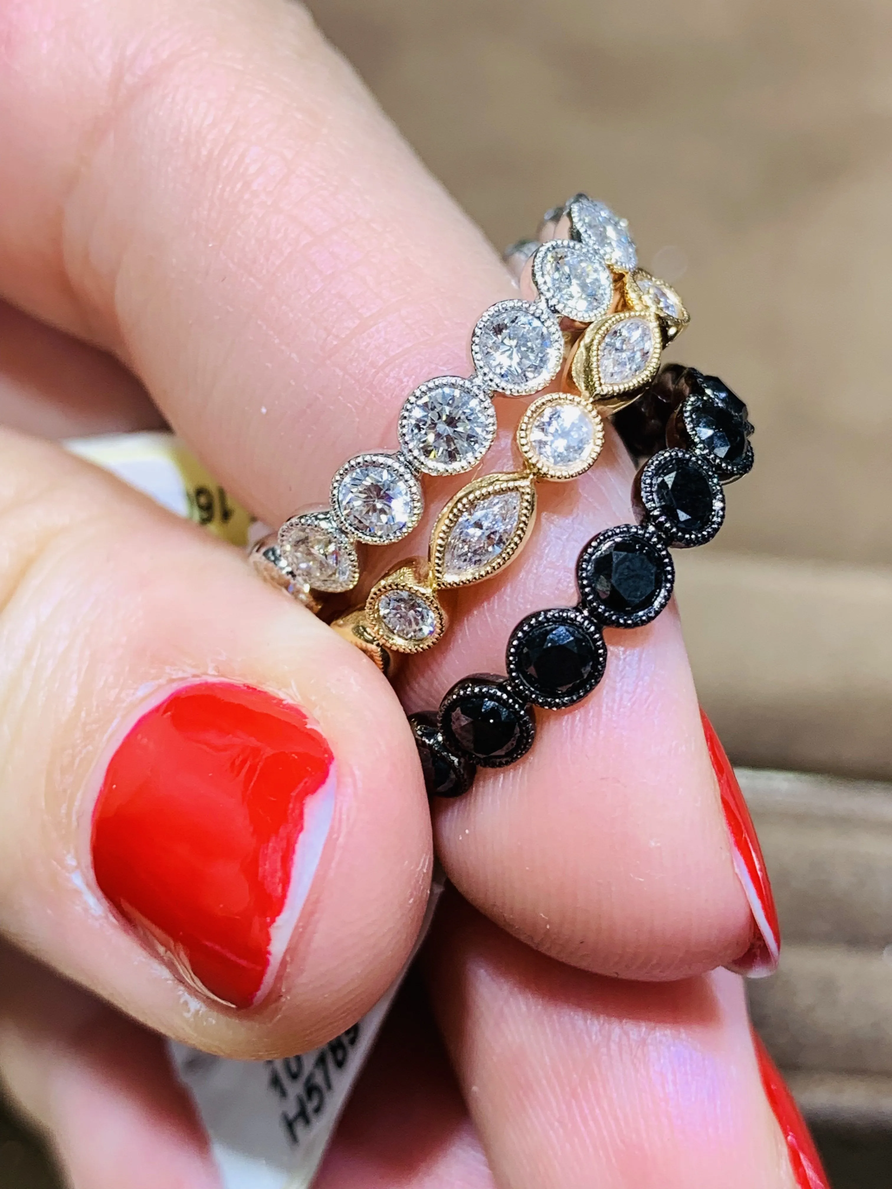 1.85ctw Black Diamond Milgrain Black Rhodium Eternity Band