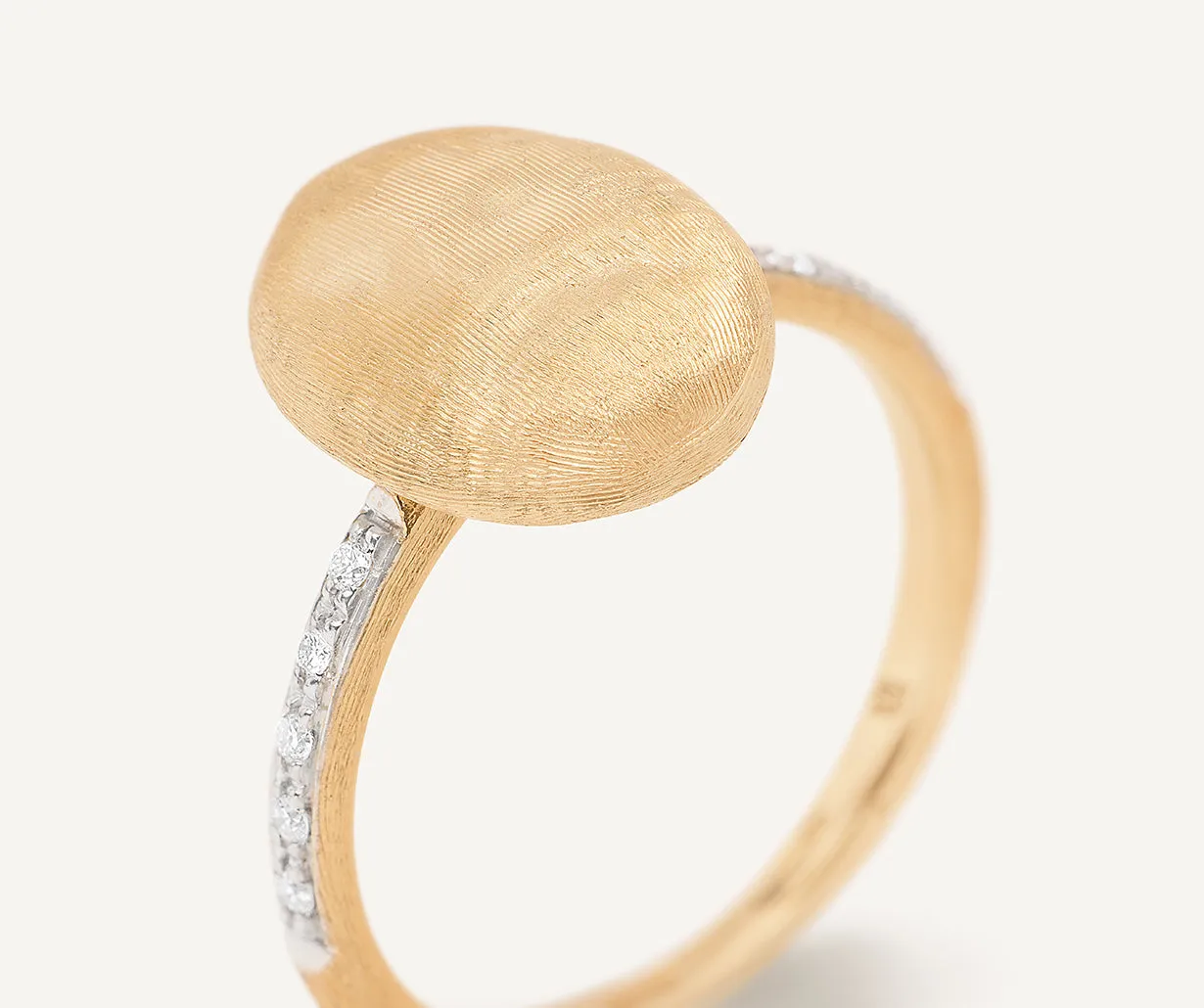 18K Yellow Gold Vertical Ring with Diamonds
