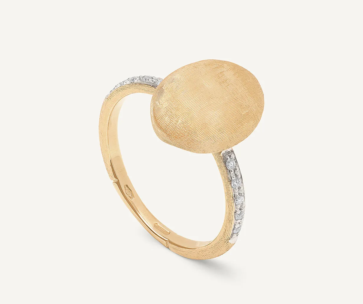 18K Yellow Gold Vertical Ring with Diamonds