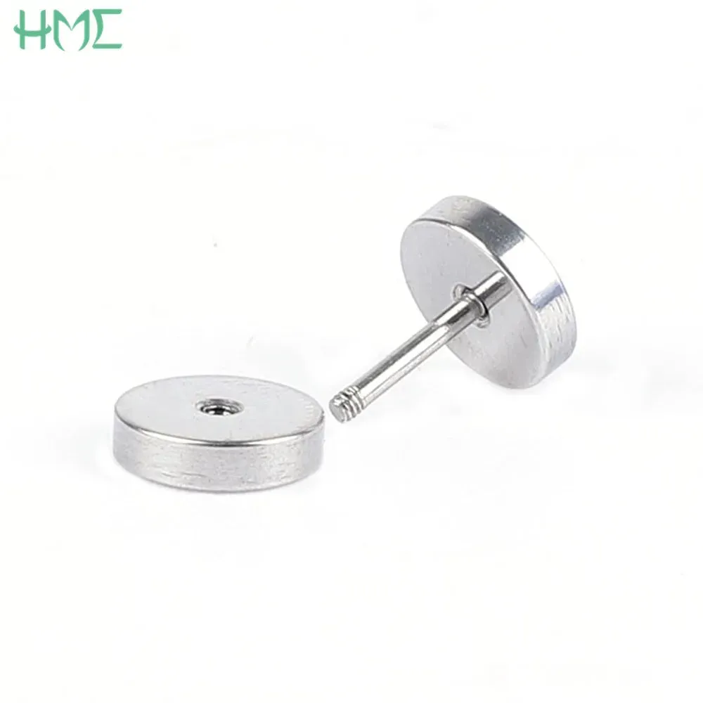 1pc Punk Titanium Stainless Steel Barbell Gothic Stud Earrings For Men Women Pierced Body Jewelry Prevent Allergy Brincos Bijoux