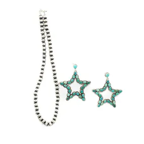2024 Black Friday - Navajo Pearl and Turquoise Star Earrings