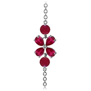 3.15 Carat 14K Solid White Gold Bracelet Natural Ruby