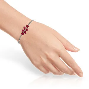 3.15 Carat 14K Solid White Gold Bracelet Natural Ruby