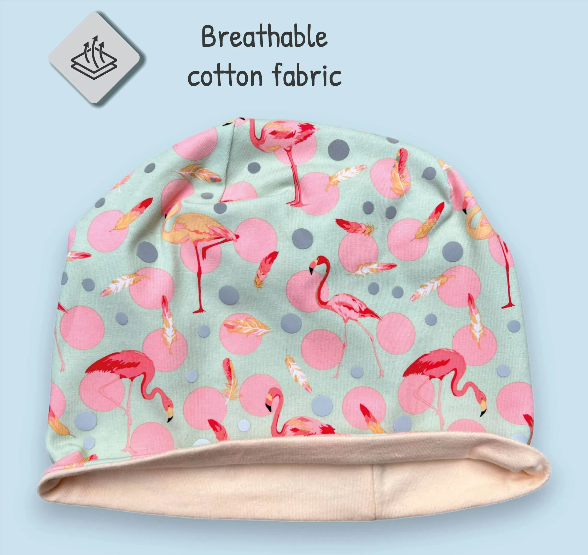360° Reflector Beanie & Loop – Flamingo - Jersey inside