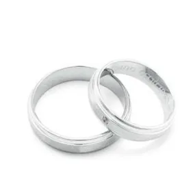 5mm Wide Diamond Cut finished Domed Ring with Shiny Trim