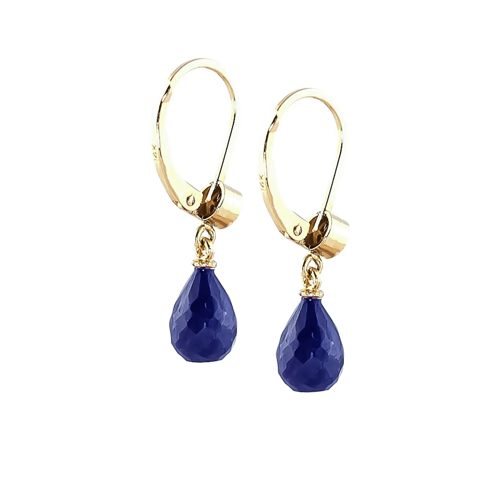 6.63 Carat 14K Solid Yellow Gold Femme Sapphire Diamond Earrings