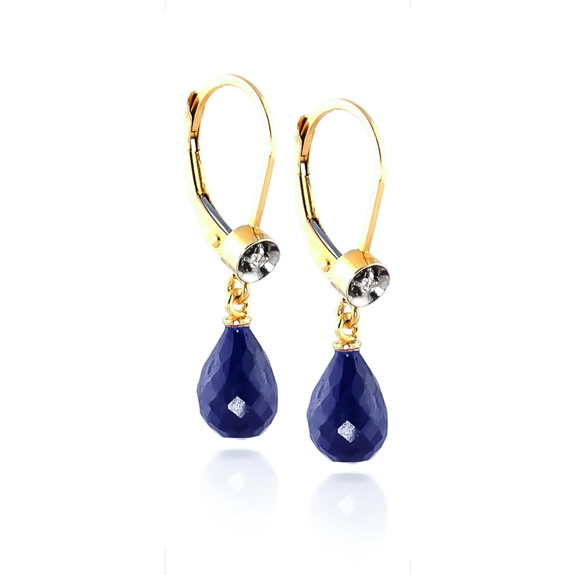 6.63 Carat 14K Solid Yellow Gold Femme Sapphire Diamond Earrings