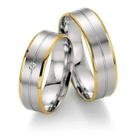6mm wide Concave Ring with Brushed finish and Groove in Centre