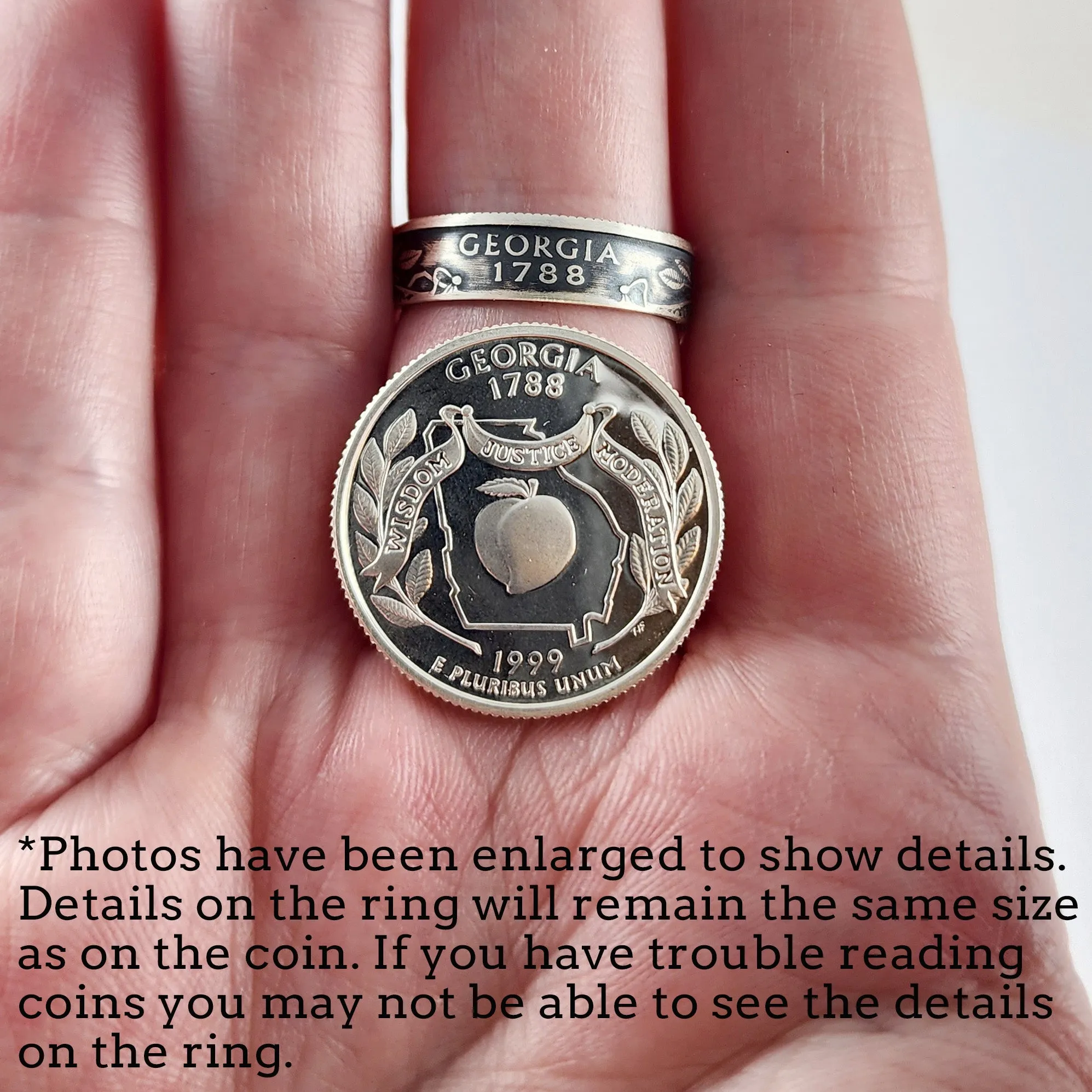 90% Silver Maine Quarter Ring