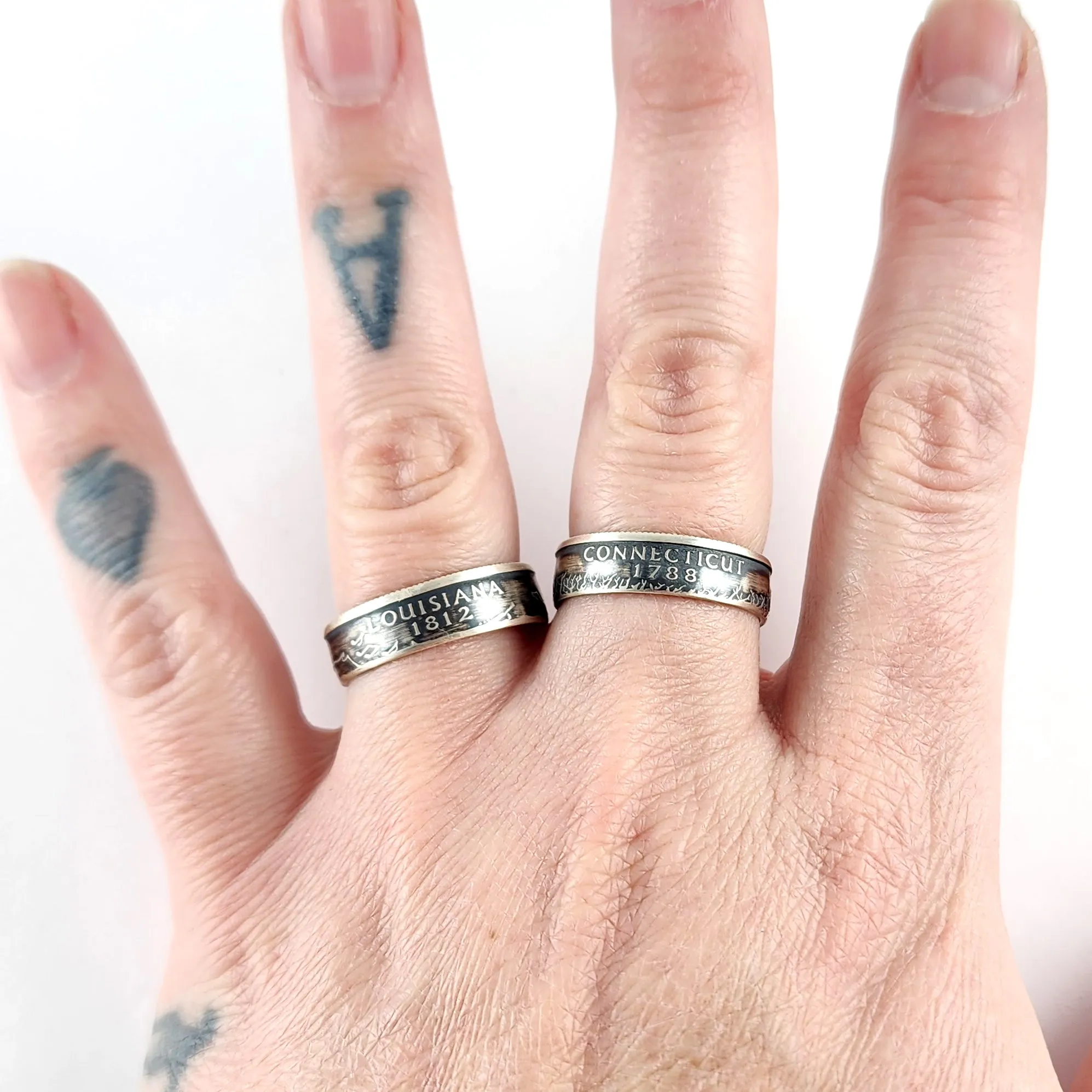 90% Silver Maine Quarter Ring