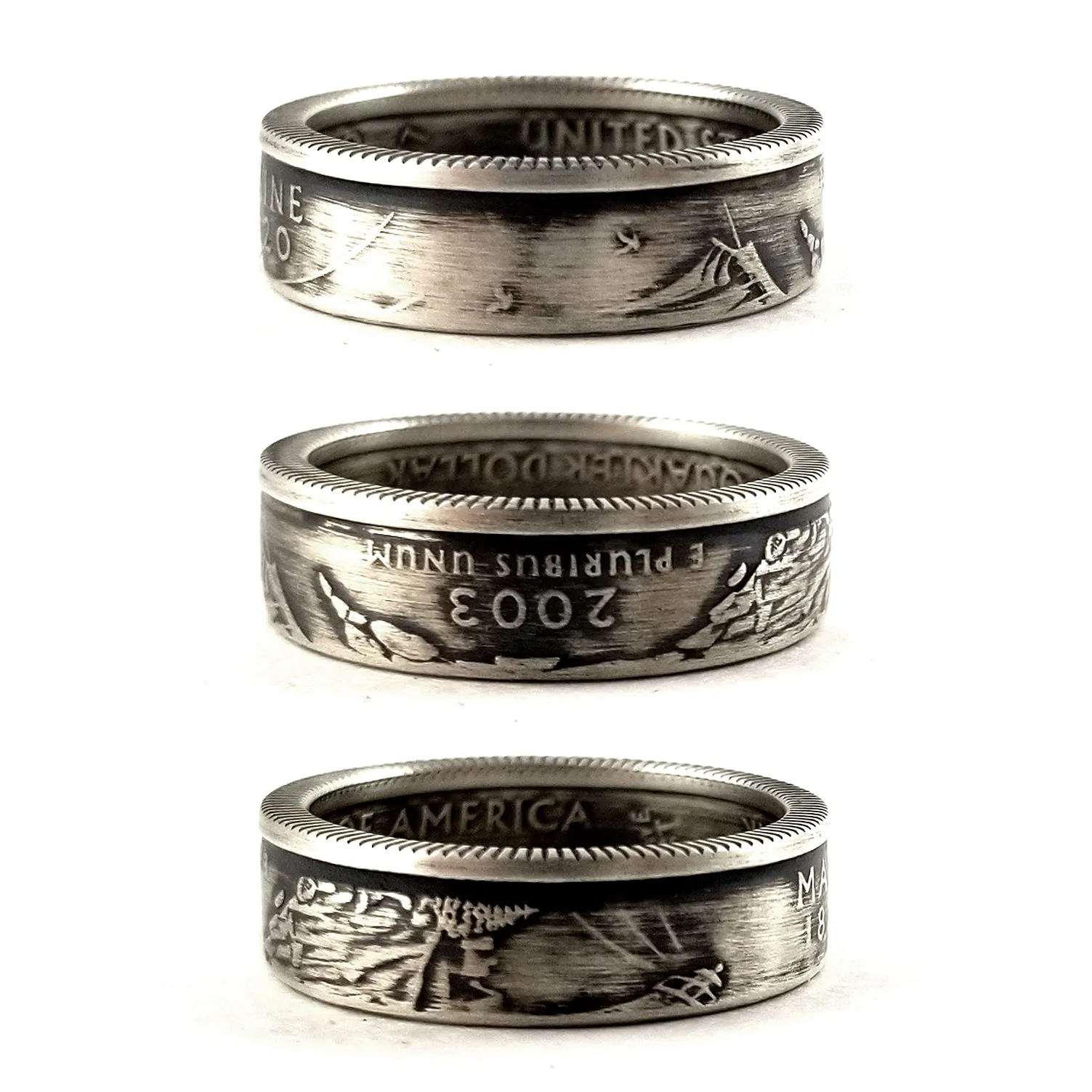 90% Silver Maine Quarter Ring