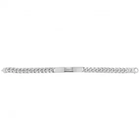 Acotis Silver Id Bracelet Men's Curb Bombe G2117