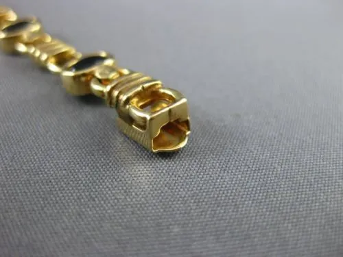 ANTIQUE WIDE AAA BLACK ONYX 14KT YELLOW GOLD 3D CLASSIC OVAL BRACELET #22728