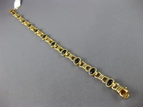 ANTIQUE WIDE AAA BLACK ONYX 14KT YELLOW GOLD 3D CLASSIC OVAL BRACELET #22728