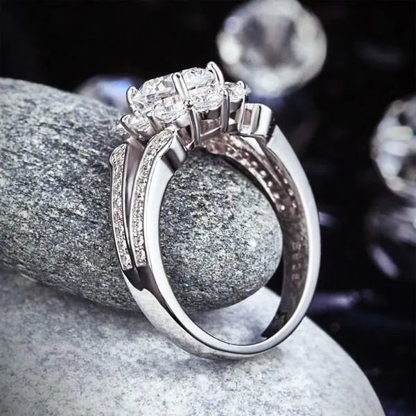 Art Deco Vintage style 925 Sterling Silver Wedding Ring 1.25 Ct Simulated Diamond Promise Anniversary
