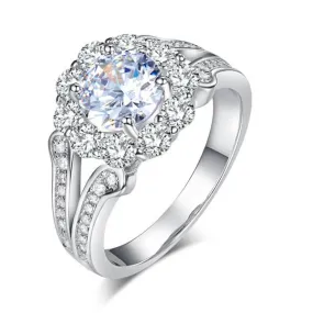 Art Deco Vintage style 925 Sterling Silver Wedding Ring 1.25 Ct Simulated Diamond Promise Anniversary
