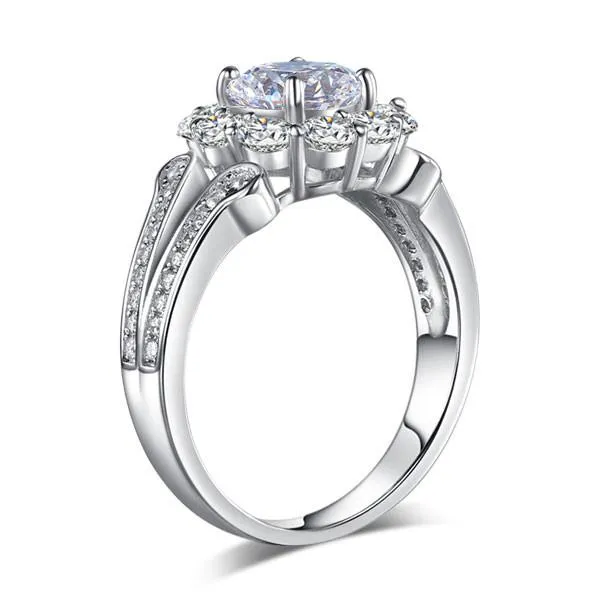 Art Deco Vintage style 925 Sterling Silver Wedding Ring 1.25 Ct Simulated Diamond Promise Anniversary