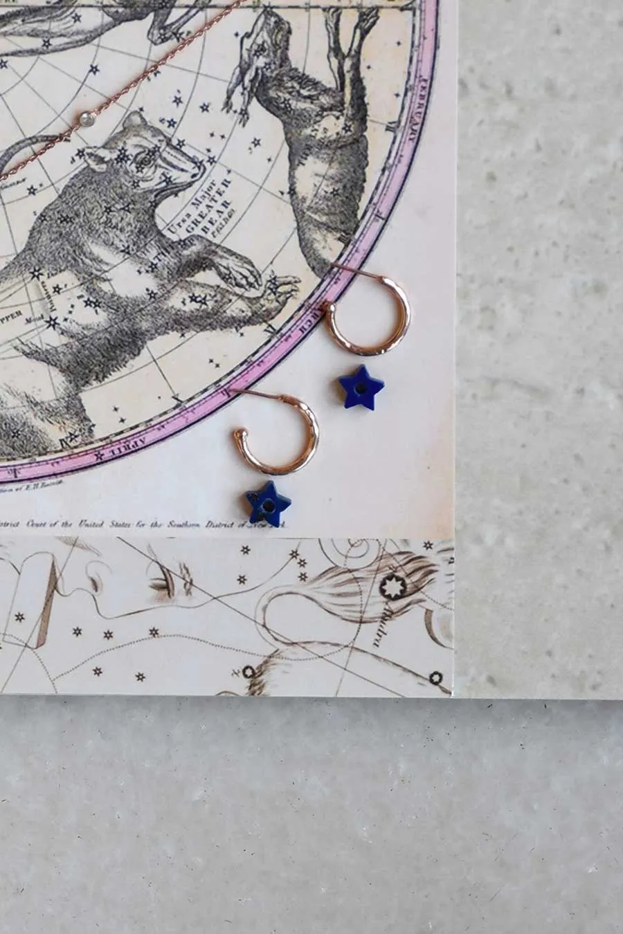Athena Star Hoop Earrings
