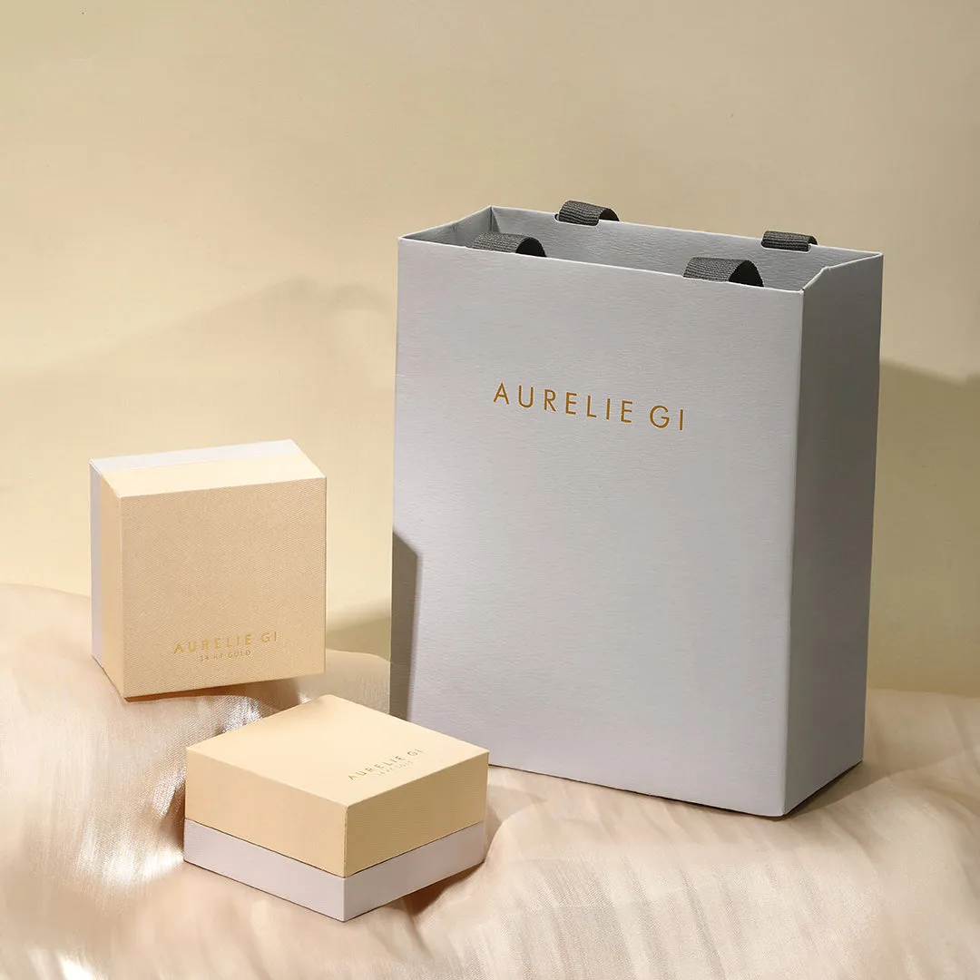 AURORA | Pear, Baguette and Round White Sapphire Threadless Flatback Earring