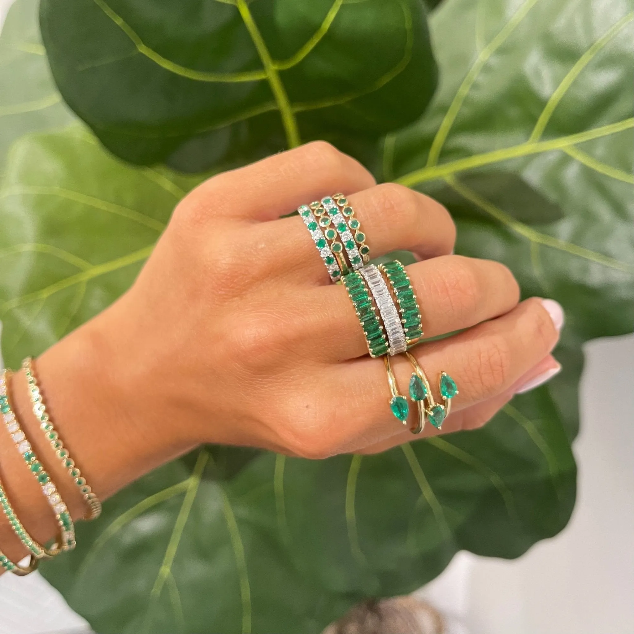 Baguette Gemstone Band