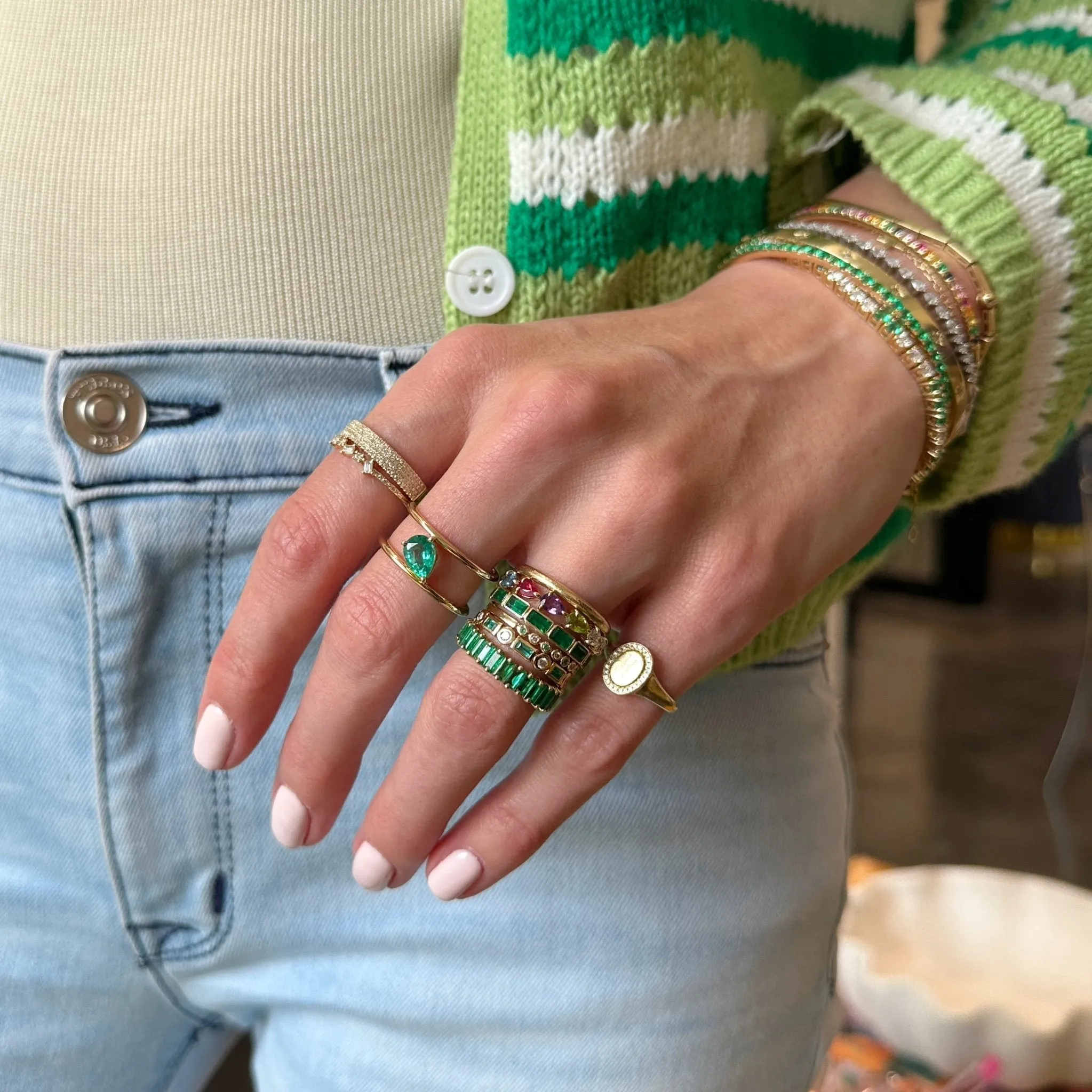 Baguette Gemstone Band
