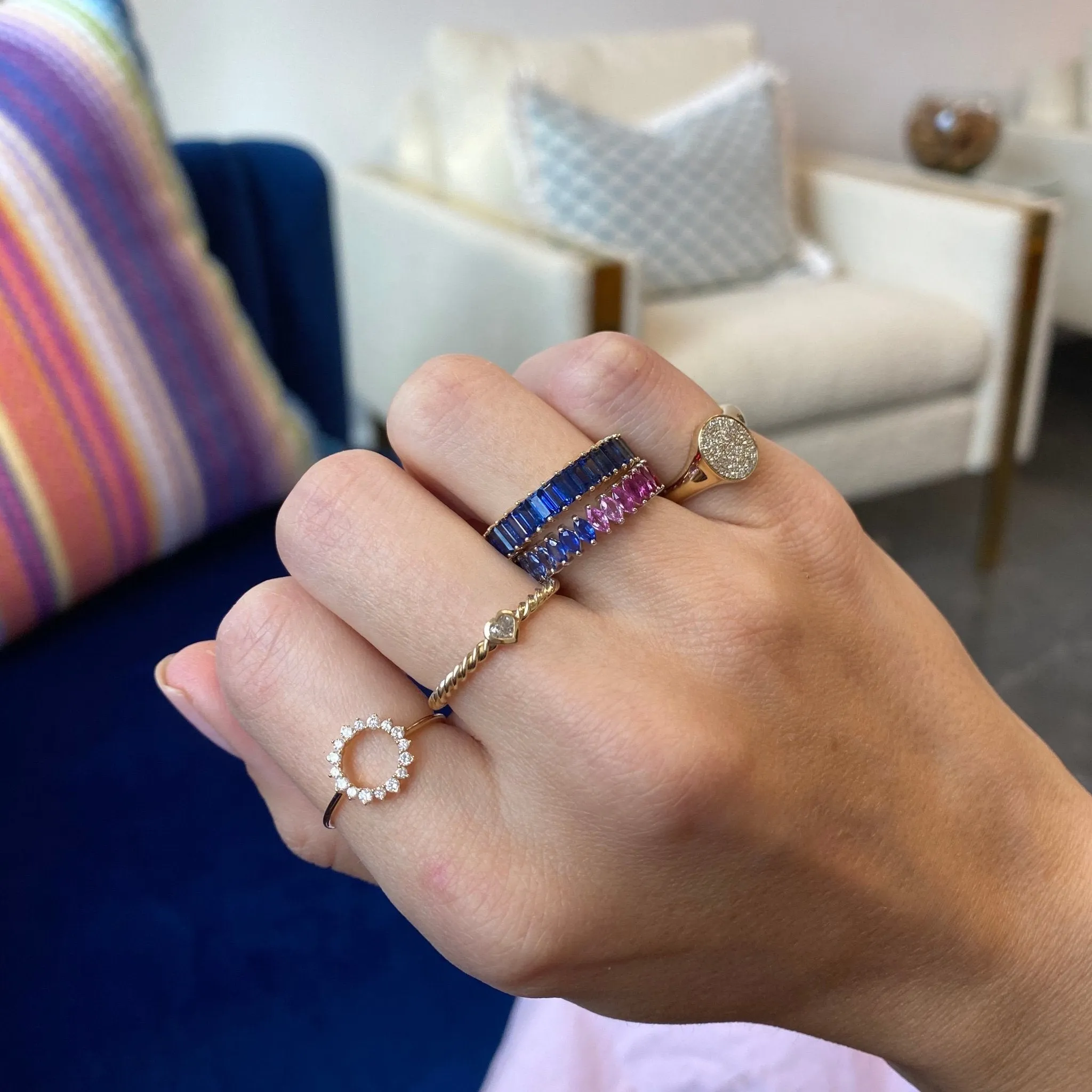 Baguette Gemstone Band