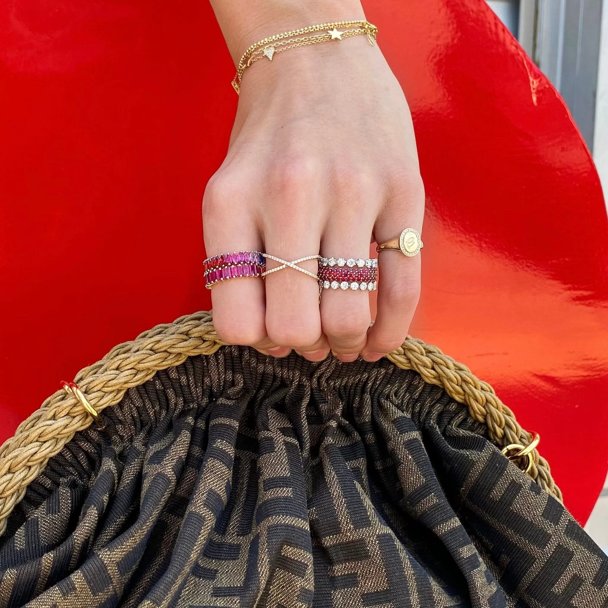 Baguette Gemstone Band