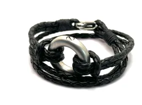 Black Braided Double Wrap Urn Bracelet