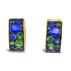 Blue Sapphire & Tsavorite Earrings