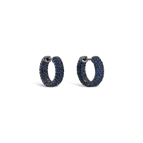 Blue Sapphire Hoop Earrings