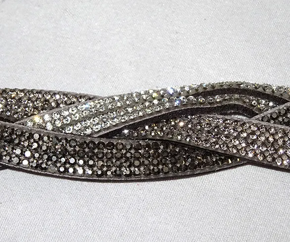 Braided Black Grey Fashion Wrap Bracelet Jewellery