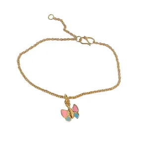 Butterfly gold plated silver bracelet