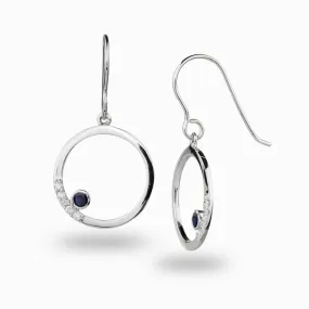 Cercle: Sapphire & Diamond Drop Earrings